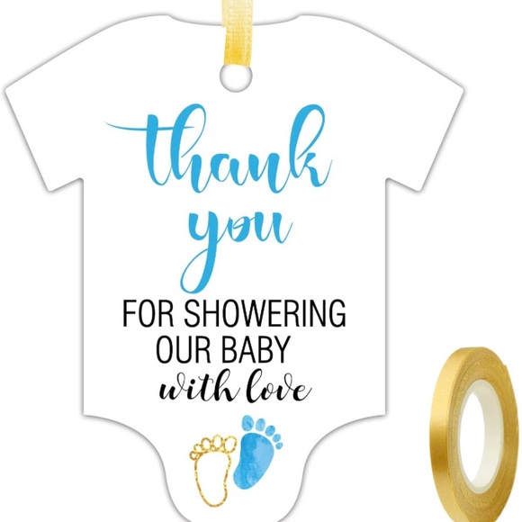 Thank you for showering our baby with gifts tags Baby Boy - Picture 3 of 6
